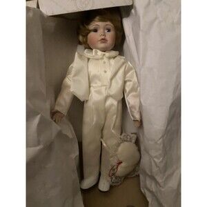 The Prestige Collection Porcelain Boy Doll RING BEARER White Wedding Tux 13" NIB